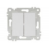 Выключатель 2-клав. (скрытый, без рамки, винт. зажим) белый, RITA, MUTLUSAN
