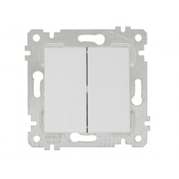 Выключатель 2-клав. (скрытый, без рамки, винт. зажим) белый, RITA, MUTLUSAN