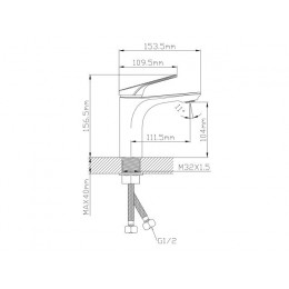 Смеситель для умывальника D35, серия 710 черный ECONOCE