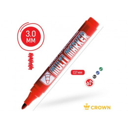 Маркер промышл. перманентный фетровый красный CROWN MULTI MARKER