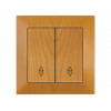 Выключатель проходной 2-клав. (скрытый, пруж. зажим) дуб, DARIA, MUTLUSAN