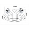 Полка для принадлежностей на вакуумных присосках, угловая, хром. сталь, FIX LOCK, PERFECTO LINEA