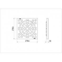Решетка пластиковая декоративная к дождеприемнику (черный), Ecoteck, РБ