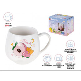 Кружка керамическая, 350 мл, Sweet fruits, персик, PERFECTO LINEA