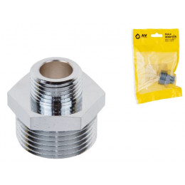 Ниппель ред. 1" нар. х 1/2" нар. ХРОМ, AV Engineering (инд. упак.)