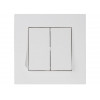 Выключатель 2-клав. (скрытый, винт. зажим) белый, RITA, MUTLUSAN