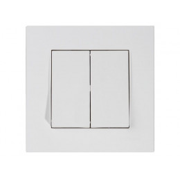 Выключатель 2-клав. (скрытый, винт. зажим) белый, RITA, MUTLUSAN