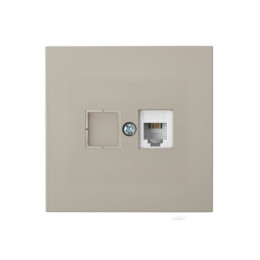 Розетка 1-ая телефонная (скрытая) песочная, Carre, BYLECTRICA