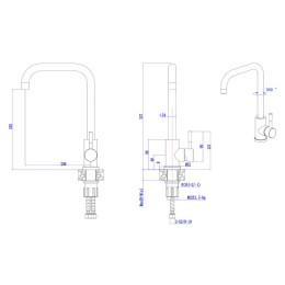 Смеситель для кухни (SUS 304) D35, серия ZAR AV Engineering