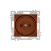 Розетка 1-ая (скрытая, без рамки, б/з, шторки) орех, RITA, MUTLUSAN