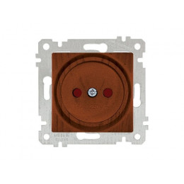 Розетка 1-ая (скрытая, без рамки, б/з, шторки) орех, RITA, MUTLUSAN