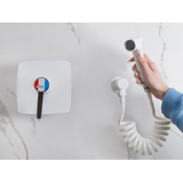 Смеситель для биде (Lt) D35, серия Rose белый + черный, a-five