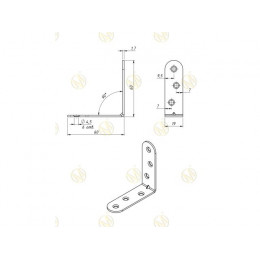 Кронштейн мебельный 60х60 мм, белый цинк (100 шт в коробе) STARFIX