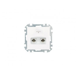 Розетка 2-ая телефонная (скрытая) белая, Стиль, Bylectrica