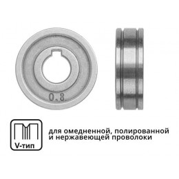 Ролик подающий ф 30/10 мм, шир. 10 мм, проволока ф 0,8-1,0 мм (V-тип)