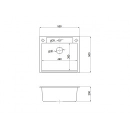 Мойка кухонная из искусственного камня UNIT серебро 550х500 мм, AV Engineering