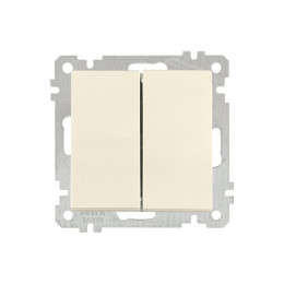 Выключатель 2-клав. (скрытый, без рамки, винт. зажим) кремовый, DARIA, MUTLUSAN