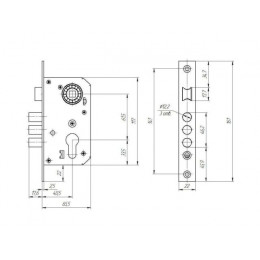 Замок врезной Зенит ЗВ7-60 (скин)