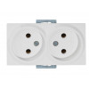 Розетка 2-ая (скрытая, б/з, керамика, без рамки) белая, RITA, MUTLUSAN