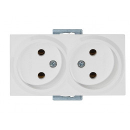 Розетка 2-ая (скрытая, б/з, керамика, без рамки) белая, RITA, MUTLUSAN