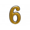 Цифра дверная АЛЛЮР пластик "6" золото