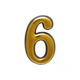 Цифра дверная АЛЛЮР пластик "6" золото