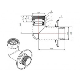 Американка угловая 1" вн.-нар. ХРОМ, AV Engineering (2 шт. в уп.)