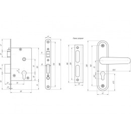 Замок врезной Омега ЗВ4.2-02 серия ЭКОНОМ (коричневый)