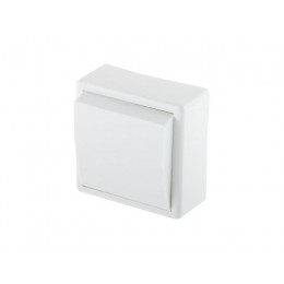 Выключатель 1 клав. (открытый, до 6А) белый, Эконом, Юпитер