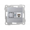 Розетка телефонная 1хRJ12 (скрытая, без рамки) серебро, RITA, MUTLUSAN