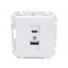 Розетка с двумя USB-разъемами (скрытая, узел) белая, Astrum BYLECTRICA