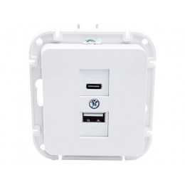 Розетка с двумя USB-разъемами (скрытая, узел) белая, Astrum BYLECTRICA