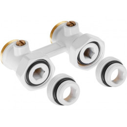 Клапан прямой шаровый 3/4" нар. для радиатора (мультифлекс), Белый, AV Engineering (инд. упак.)