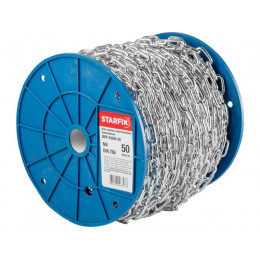 Цепь сварная короткозвенная, оцинк. М4 DIN 766 (бухта 50 м) STARFIX