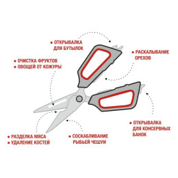 Ножницы кухонные многофункциональные 22.8 см, серия CHEF, PERFECTO LINEA