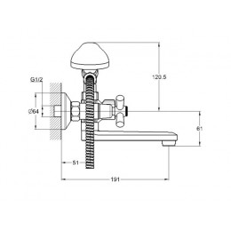 Смеситель для ванны вентильный (тип I), серия 420 ECONOCE