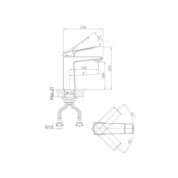 Смеситель для умывальника (Lt) D35, серия Lily бронза, a-five