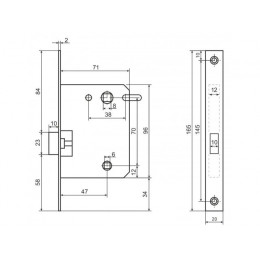 Защелка врезная межк. L7050-MS MBN графит магн. под фикс.  АЛЛЮР