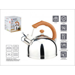 Чайник со свистком, нержавеющая сталь, 2.5 л, Puer, PERFECTO LINEA