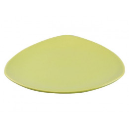 Тарелка обеденная керамическая, 270 мм, треугольная, серия Трабзон, оливковая, PERFECTO LINEA