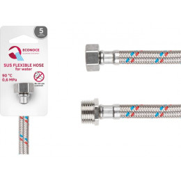 Подводка гибкая, SUS, гайка 1/2" - штуцер 1/2" 50см ECONOCE