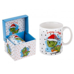 Кружка керамическая, в кор., 360 мл., CHRISTMAS DRAGON-3, PERFECTO LINEA