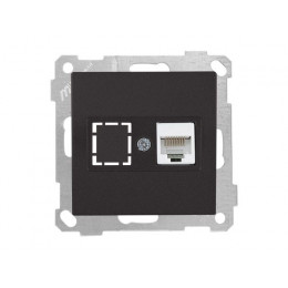 Розетка компьютерная 1xRJ45 (Cat5e, скрытая, без рамки) черная, DARIA, MUTLUSAN