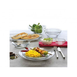 Тарелка обеденная стеклянная, 235 мм, серия Lys Clear, DURALEX (Франция)