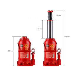 Домкрат гидравлический 20т бутылочный 225-445мм STARTUL AUTO (ST8018-20)