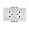 Розетка 2-ая (скрытая, б/з) белая, DARIA, MUTLUSAN