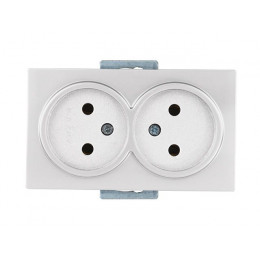 Розетка 2-ая (скрытая, б/з) белая, DARIA, MUTLUSAN