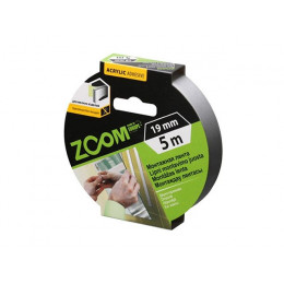 Лента двухсторонняя монтажная клейкая  ZOOM (пеновая) 19ммх5м