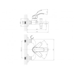 Смеситель для ванны (Lt) D35, серия Iris хром, a-five