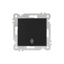 Выключатель проходной 1-клав. (скрытый, без рамки, винт. зажим) черный, RITA, MUTLUSAN